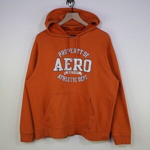 Y2K Aeropostale Athletic Dept Hoodie XL Collegiate Orange Cotton Pullover